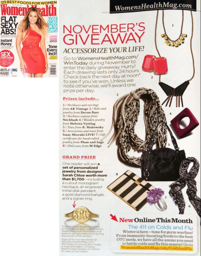 Striped iPad Jackets Featured in November 2010 Women's Health Magazine