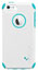 White shell/ teal liner